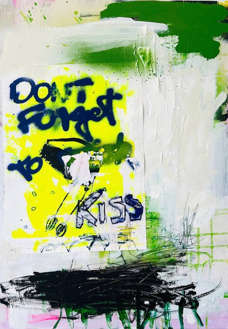 Original Abstract Painting by Christiane Lohrig | Abstract Art on Canvas | Don't forget to kiss