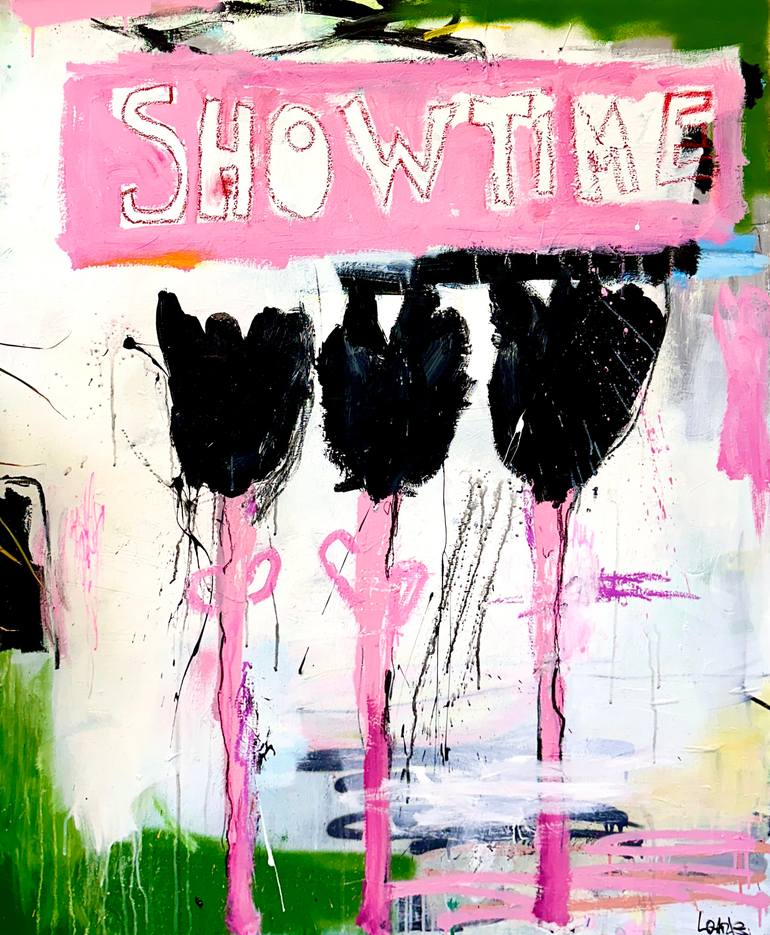 Original Abstract Painting by Christiane Lohrig  Abstract Art on Canvas  Showtime