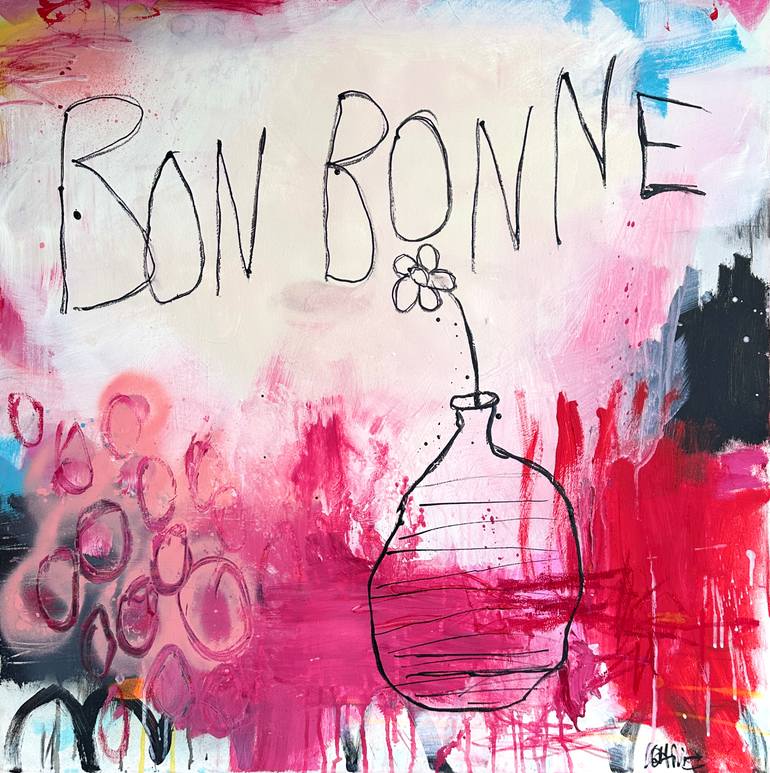 Original Abstract Painting by Christiane Lohrig  Abstract Art on Canvas  Bon Bonne