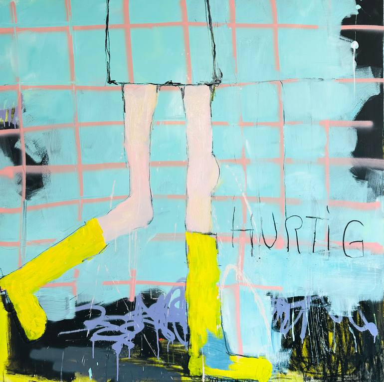 Original Abstract Painting by Christiane Lohrig  Abstract Art on Canvas  HURTIG II