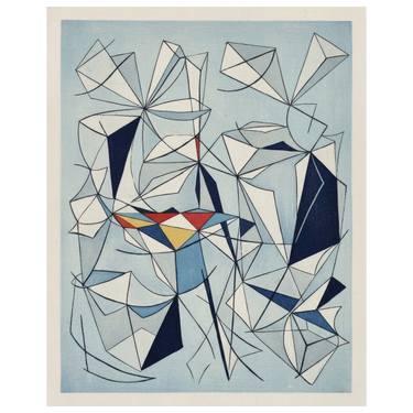 Original Bauhaus Abstract Printmaking by Robert Von Bangert