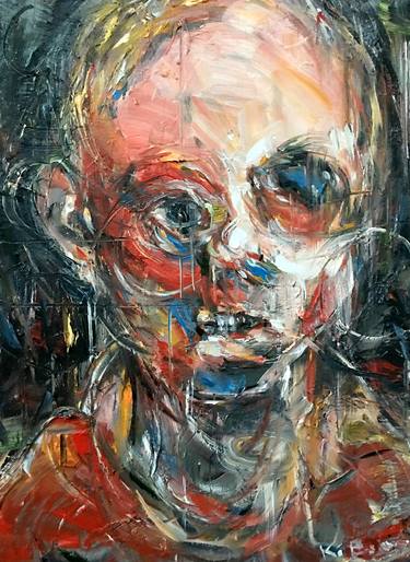 Original Abstract Expressionism Portrait Paintings by Kanit Boonwit