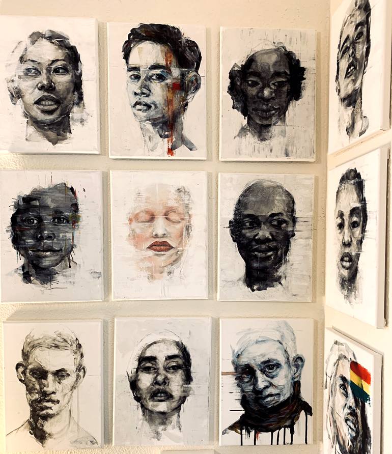 Original Portraiture People Painting by Kanit Boonwit