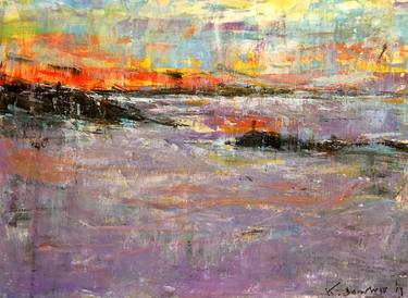 Original Abstract Seascape Paintings by Kanit Boonwit