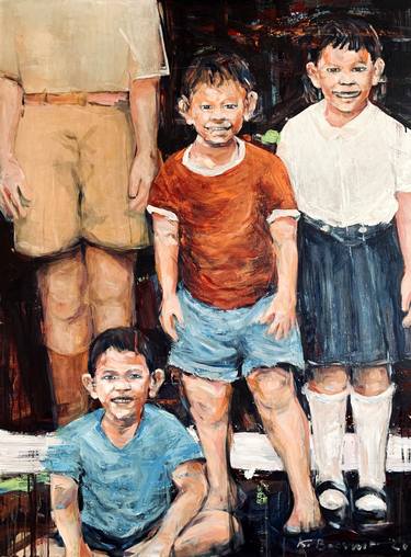 Print of People Paintings by Kanit Boonwit