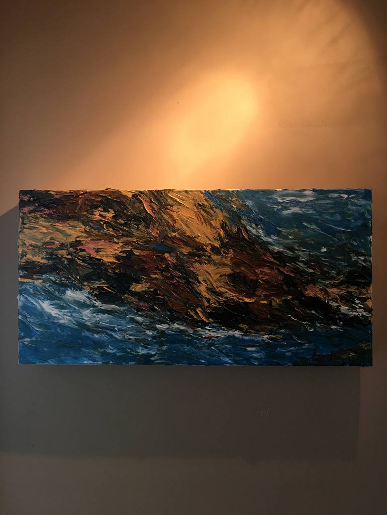 Original Abstract Seascape Painting by Kanit Boonwit