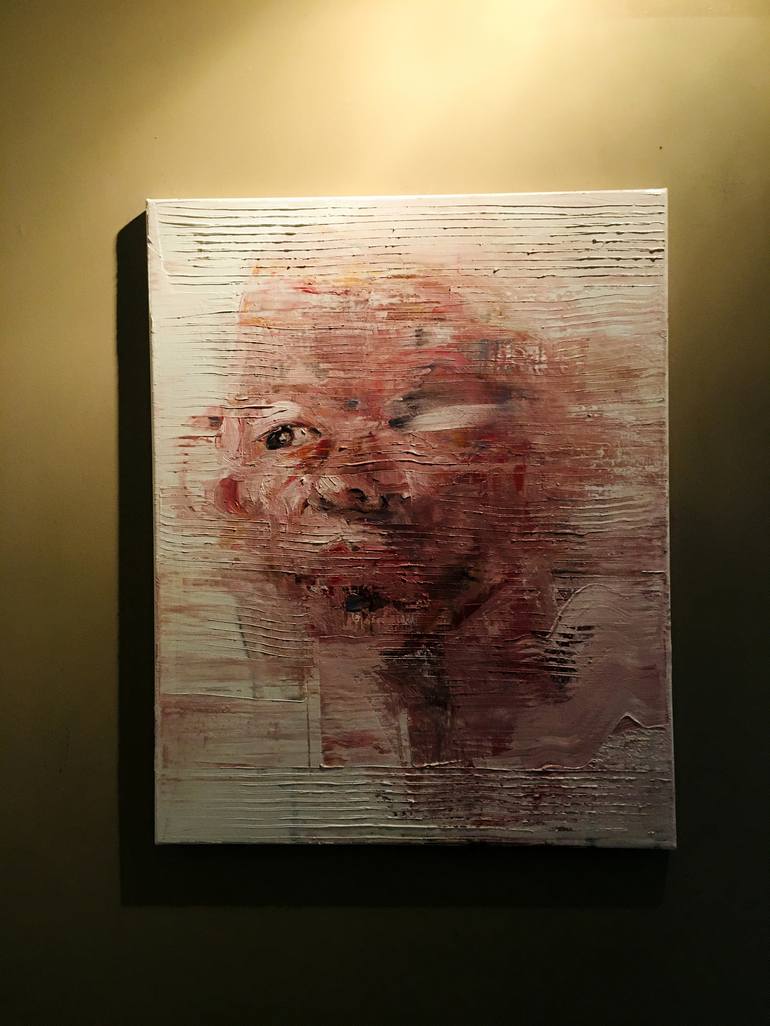 Original Abstract Portrait Painting by Kanit Boonwit