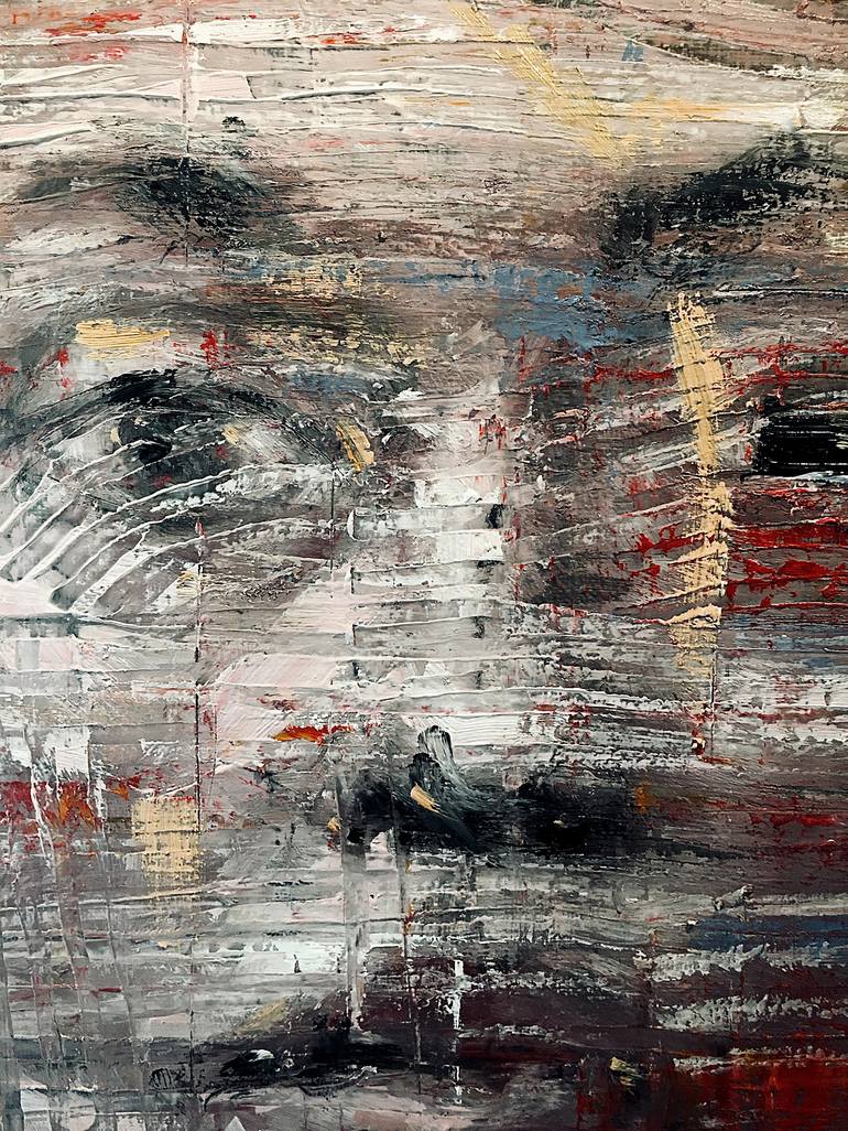 Original Abstract Portrait Painting by Kanit Boonwit