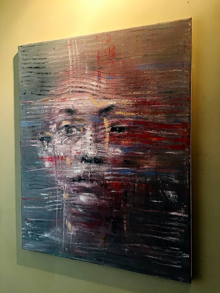 Original Abstract Portrait Painting by Kanit Boonwit