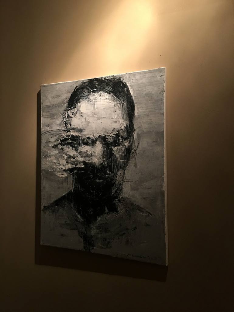 Original Abstract Portrait Painting by Kanit Boonwit