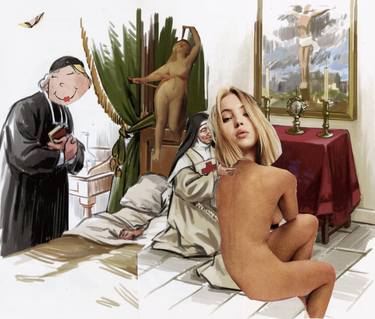 Original Erotic Collage by Berni Stephanus