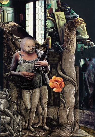 Original Contemporary Classical Mythology Collage by Berni Stephanus