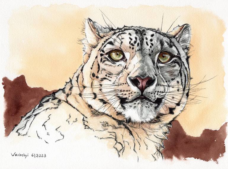 snow leopard paw print outline