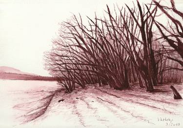 Original Figurative Landscape Drawings by Lilla Varhelyi