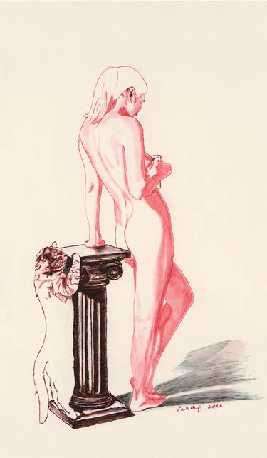 Original Figurative Nude Drawings by Lilla Varhelyi