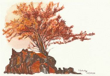 Original Figurative Tree Drawings by Lilla Varhelyi