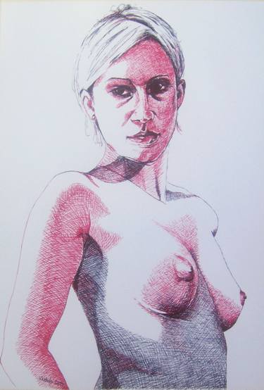 Original Modern Nude Drawings by Lilla Varhelyi