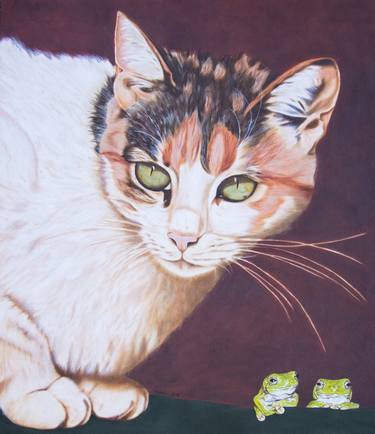 Original Figurative Cats Paintings by Lilla Varhelyi