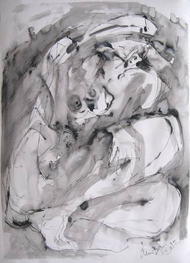 Original Abstract Expressionism Love Drawings by Marija Djuric