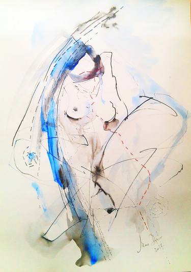 Original Expressionism Erotic Drawings by Marija Djuric