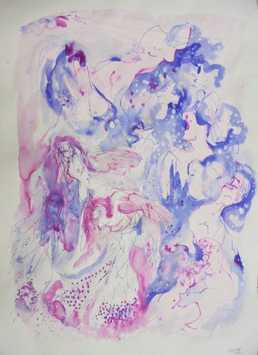 Print of Expressionism Classical mythology Drawings by Marija Djuric