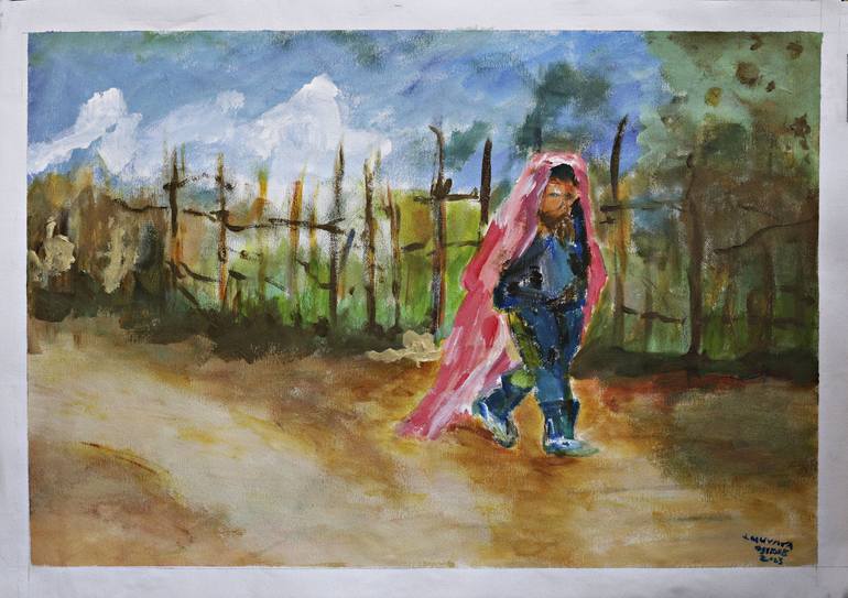 Original Contemporary Rural life Painting by Muyiwa Osifuye