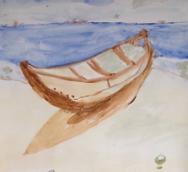 Original Boat Painting by Muyiwa Osifuye