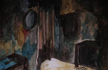 Print of Abstract Expressionism Interiors Paintings by Muyiwa Osifuye