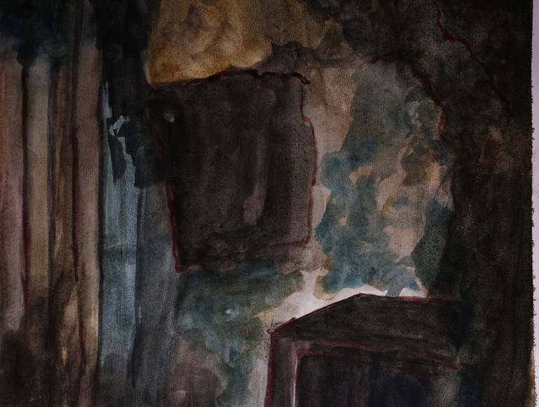 Original Abstract Expressionism Interiors Painting by Muyiwa Osifuye