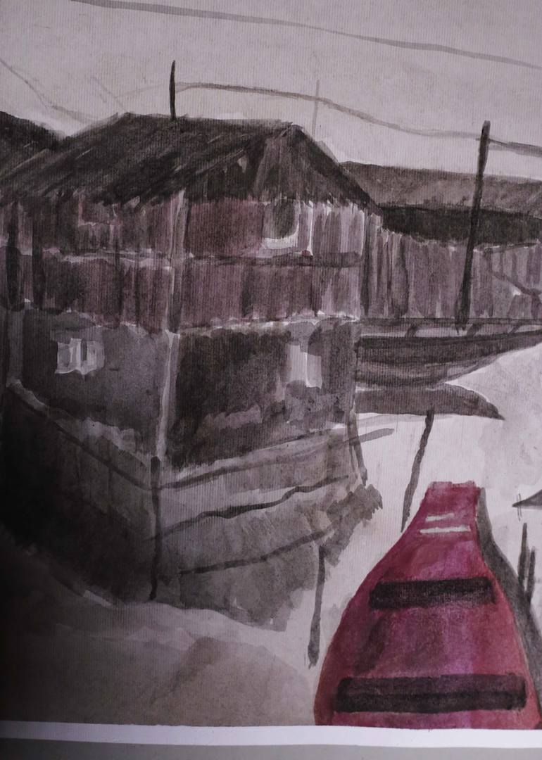 Original Documentary Rural life Painting by Muyiwa Osifuye