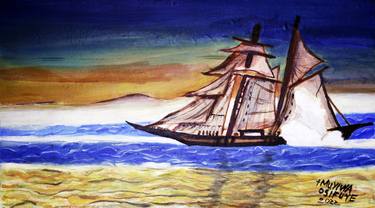 Original Impressionism Ship Paintings by Muyiwa Osifuye
