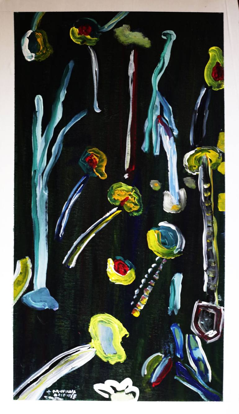 Original Abstract Expressionism Abstract Painting by Muyiwa Osifuye