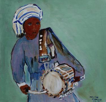 Yoruba Woman Traditional Drummer thumb