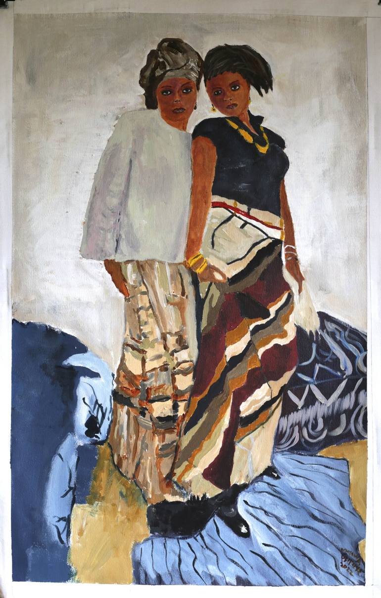 Original Impressionism Fashion Painting by Muyiwa Osifuye