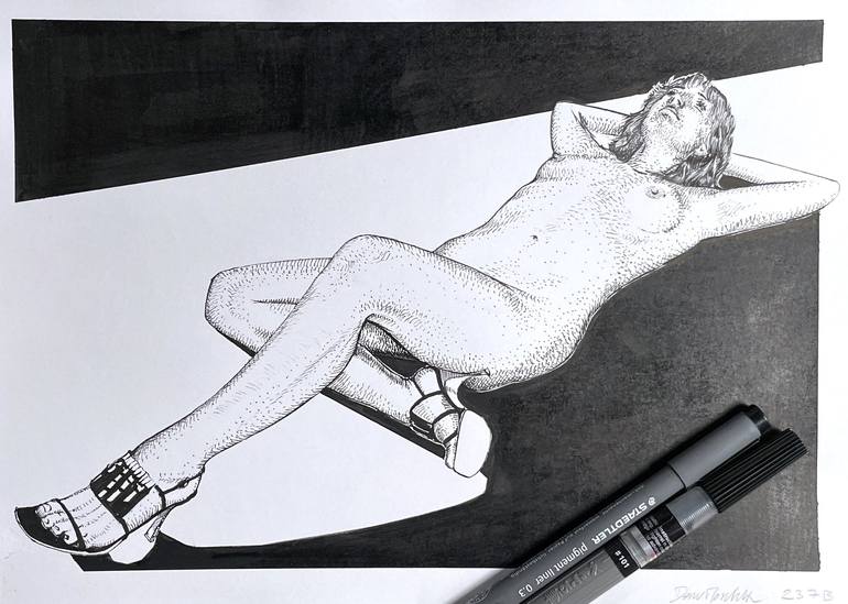 Original Nude Drawing by Dario Moschetta