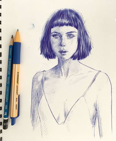 Original Contemporary Women Drawings by Dario Moschetta