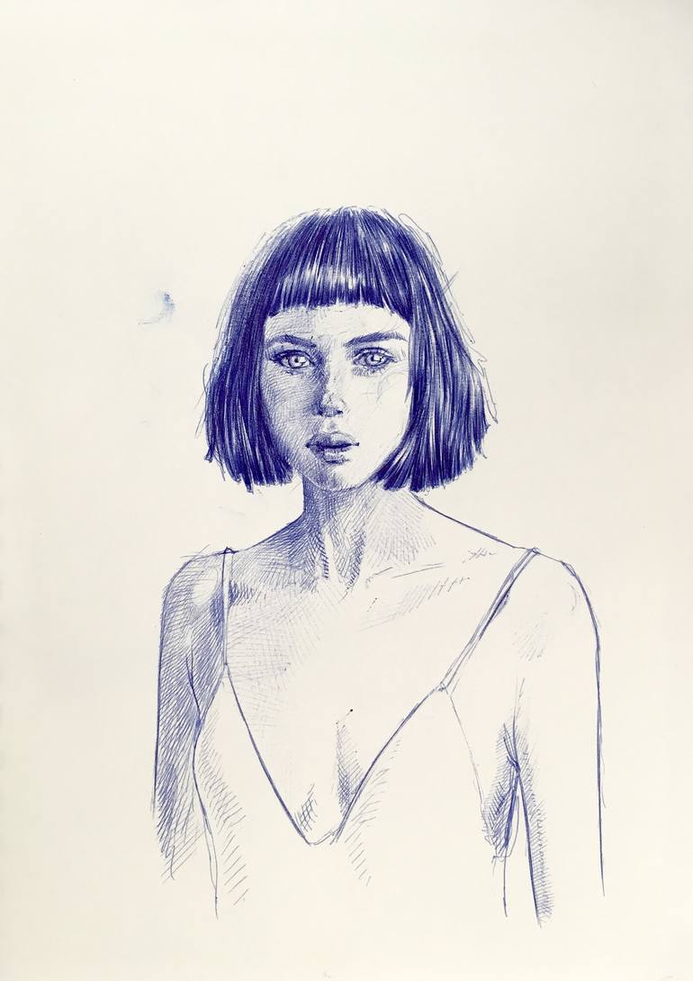 Original Women Drawing by Dario Moschetta