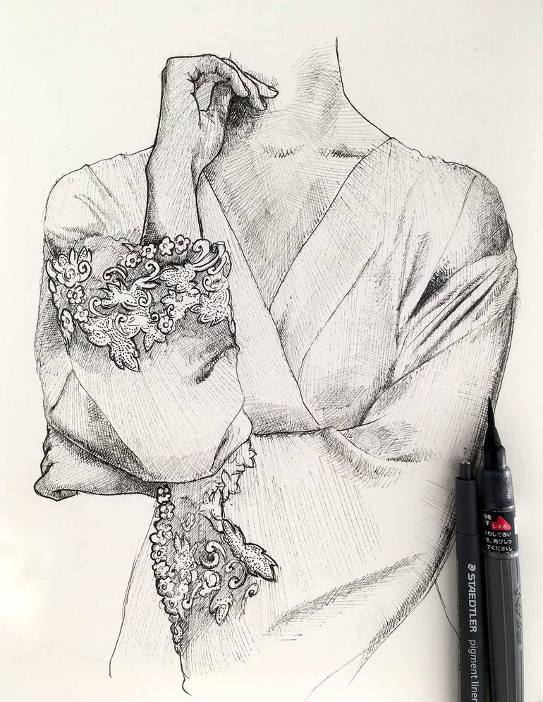 Original Contemporary Fashion Drawing by Dario Moschetta