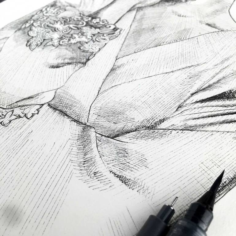 Original Contemporary Fashion Drawing by Dario Moschetta