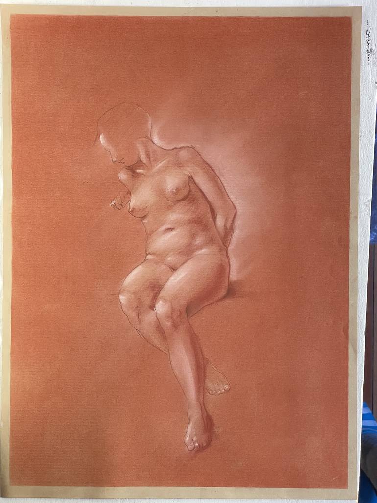 Original Figurative Nude Drawing by Dario Moschetta