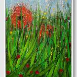 Scarlet rising – Abstract Floral artwork on Canvas by Dario Moschetta