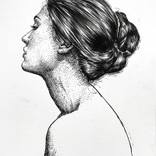 Portrait 257B ink on paper artwork by Dario Moschetta