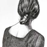 Portrait 259B ink female artwork by Dario Moschetta