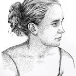 Female Portrait 262B ink artwork by Dario Moschetta