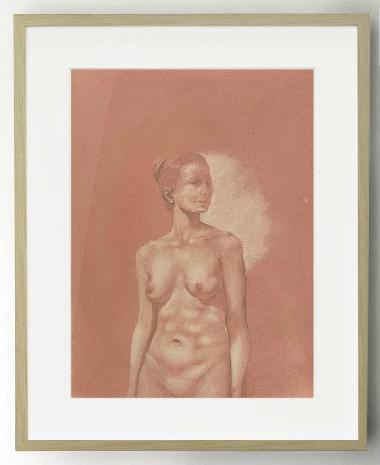 Original Figurative Nude Drawing by Dario Moschetta