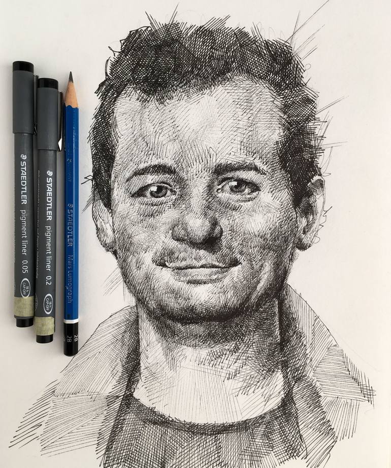 Original Portraiture Portrait Drawing by Dario Moschetta