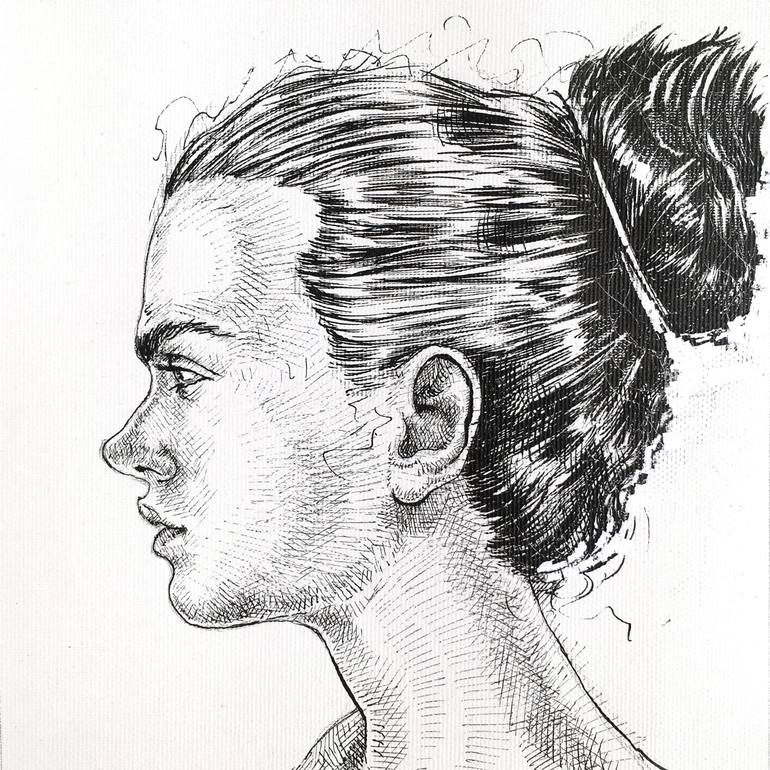 Original Portrait Drawing by Dario Moschetta