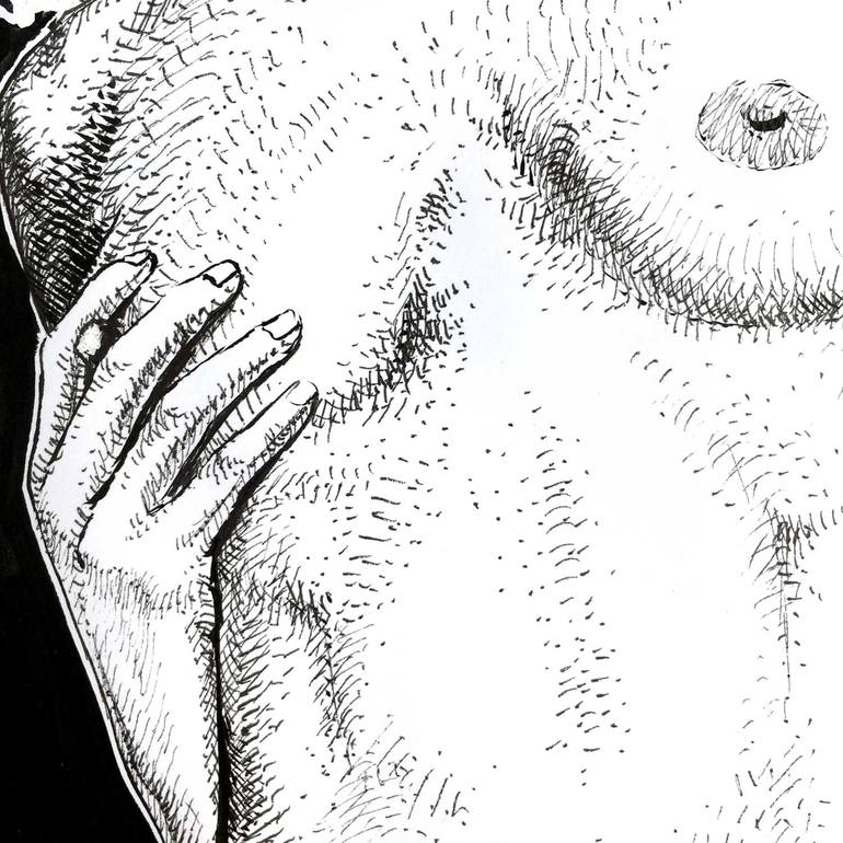 Original Modern Erotic Drawing by Dario Moschetta