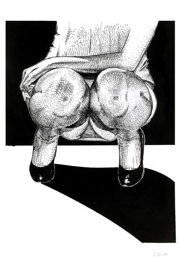 Original Portraiture Erotic Drawings by Dario Moschetta