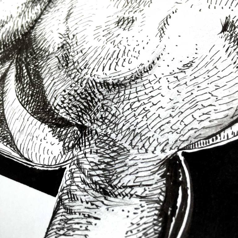 Original Erotic Drawing by Dario Moschetta